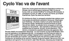 Article presse1 Aspirateur Cyclo Vac